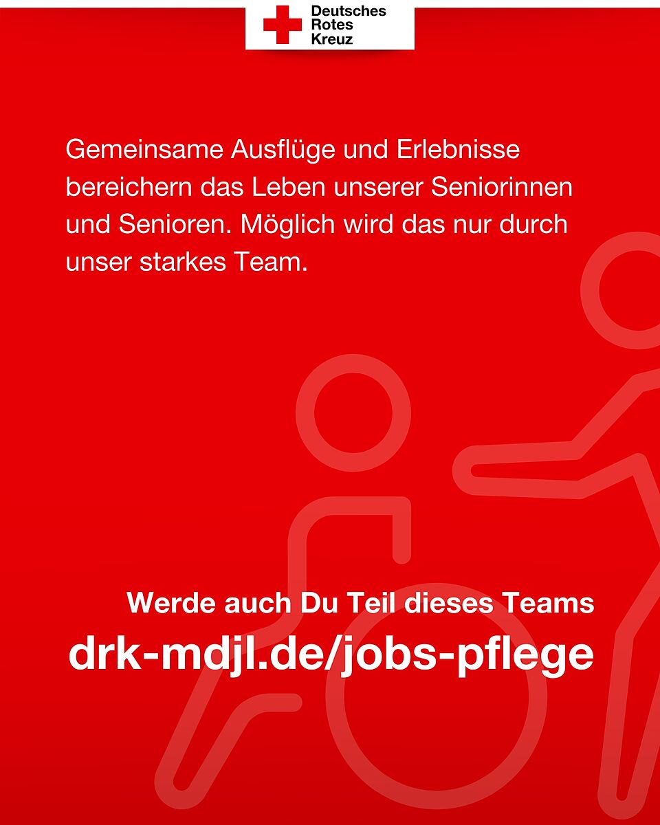 Roter Call-to-Action-Slide mit Hinweis auf die Jobseite www.drk-mdjl.de/jobs-pflege